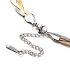 304 Stainless Steel Interlocking Triple Herringbone Chain Necklace for Men Women NJEW-H167-01-3