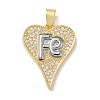 Two Tone Brass Micro Pave Clear Cubic Zirconia Pendants KK-L268-025G-04-1