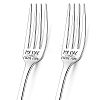 Globleland Word Pattern 304 Stainless Steel Fork AJEW-GL0001-17N-1