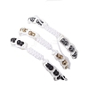 3Pcs Natural Dyed Black Agate & Non-Magnetic Synthetic Hematite Round Beaded Braided Bead Bracelets for Men Women BJEW-JB12544-4