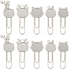 20Pcs 5 Styles Platinum Alloy Bookmark Cabochon Settings FIND-SC0015-20-1