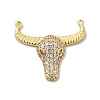 Rack Plating Brass Micro Pave Cubic Zirconia Connector Charms KK-P230-04G-03-1