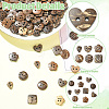 120Pcs 6 Styles Coconut Buttons BUTT-CJ0001-10-3