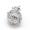 Hollow Snowflake Round Brass Cage Pendants KK-N0092-09M-NR-2