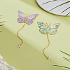 2Pcs 2 Colors Brass Bookmarks AJEW-LP0004-81B-1