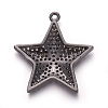 Brass Micro Pave Cubic Zirconia Pendants ZIRC-E158-02B-2