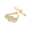 Brass Micro Pave Clear Cubic Zirconia Toggle Clasps KK-P234-61G-2