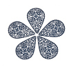 430 Stainless Steel Filigree Pendants STAS-S108-15B-1
