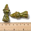 Natural Unakite Carved Healing Cat with Witch Hat Figurines DJEW-D012-07H-3