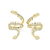 Rack Plating Brass Micro Pave Cubic Zirconia Cuff Earring EJEW-C086-16G-1