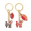 Rugby & Word Love Alloy Enamel Keychains KEYC-JKC01060-1