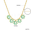 304 Stainless Steel Enamel Flower Bib Necklaces FS-WG58DA2-03-1