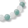 Natural Amazonite & White Jade Beaded Stretch Bracelets for Women BJEW-JB13369-4