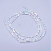 Electroplate Transparent Glass Beads Strands EGLA-E046-C01-2