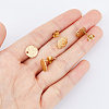 50Pcs Ion Plating(IP) 304 Stainless Steel Stud Earring Findings STAS-DC0012-98-3