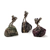 Nuggets Natural Fluorite & Miner Alloy Sculpture G-A228-01-1