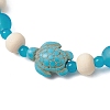 3Pcs Synthetic Turquoise & Wood & Glass Beaded Stretch Bracelets for Women BJEW-JB11124-5