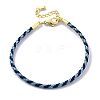 Polyester Cord Braided Bracelet Makings MAK-Z003-01G-19-1