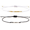 2Pcs Minimalist Glass Seed Bead Braided Bead Bracelets VR4504-1-4