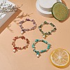 4Pcs 4 Style Natural & Synthetic Mixed Gemstone Chips & Glass Pearl Beaded Stretch Bracelets Set BJEW-TA00207-2
