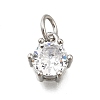 Brass Pave Cubic Zirconia Pendants KK-V002-23P-01-1