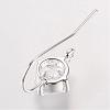 Long-Lasting Plated Brass Cubic Zirconia Earring Hooks KK-P085-01S-2