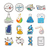 Yilisi 16Pcs 16 Style Chemistry Science Alloy Enamel Brooches Set JEWB-YS0001-01-1