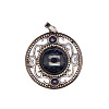 Retro Hollow Natural Blue Goldstone Pendants PW-WG205B0-02-1