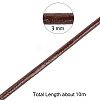 3mm Saddle Brown Color Cowhide Leather Beading Cords X-WL-A002-12-3