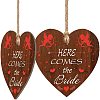 Heart with Word Wooden Hanging Plate HJEW-WH0037-013-1