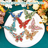 7Pcs 7 Colors Alloy Rhinestone Brooch JEWB-FH0001-65-4