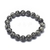 Natural Sesame Jasper/Kiwi Jasper Bead Stretch Bracelets X-BJEW-K212-A-033-2