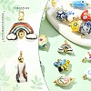 15Pcs Handmade Porcelain Pendants PALLOY-YW00126-3
