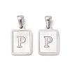 304 Stainless Steel Pave Shell Pendants STAS-G327-01P-P-1