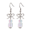 Brass with Glass Dangle Earrings for Women EJEW-TA00550-1