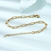 4MM 304 Stainless Steel Textured Paperclip Chain Bracelets for Man and Women SA-CBAB767-11G-2