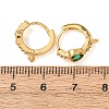 Heart Brass Pave Cubic Zirconia Huggie Hoop Earrings KK-D259-13A-G-3