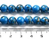 Synthetic Gold Line Turquoise Beads Strands G-H026-01A-02-4