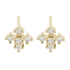 Brass Micro Pave Clear Cubic Zirconia Studs Earring EJEW-S217-G12-1
