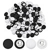 BENECREAT 120Pcs 2 Colors 1-Hole Aluminum Buttons DIY-BC0012-72-1