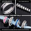 21Pcs 7 Size 201 Stainless Steel Grooved Finger Ring for Women RJEW-DC0001-08-5