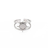201 Stainless Steel Open Cuff Finger Ring Enamel Settings LS-STAS-S119-159B-P-1