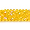 Transparent Electroplate Glass Beads Strands GLAA-F029-4mm-D22-1