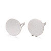 925 Sterling Silver Flat Pad  Stud Earring Findings STER-K167-045G-S-1