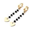 Heart 304 Stainless Steel Glass Hoop Earrings EJEW-G453-13G-4
