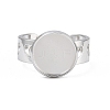 Hollow Heart 304 Stainless Steel Cuff Ring Components SA-CBA82C8-02C-P-2