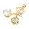 Brass Cubic Zirconia Pendants KK-L251-39G-2