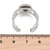 Hollow Heart 304 Stainless Steel Cuff Ring Components SA-CBA82C8-02B-P-3