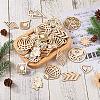 Elecrelive 100Pcs 10 Styles Undyed Natural Wooden Big Pendants WOOD-EL0001-03-15