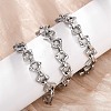 304 Stainless Steel Rhombus Link Chain Necklaces for Women Men NJEW-F363-02P-2